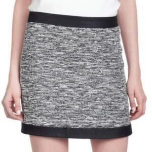 Rag & Bone Tweed Skirt with Leather Trim Size 2